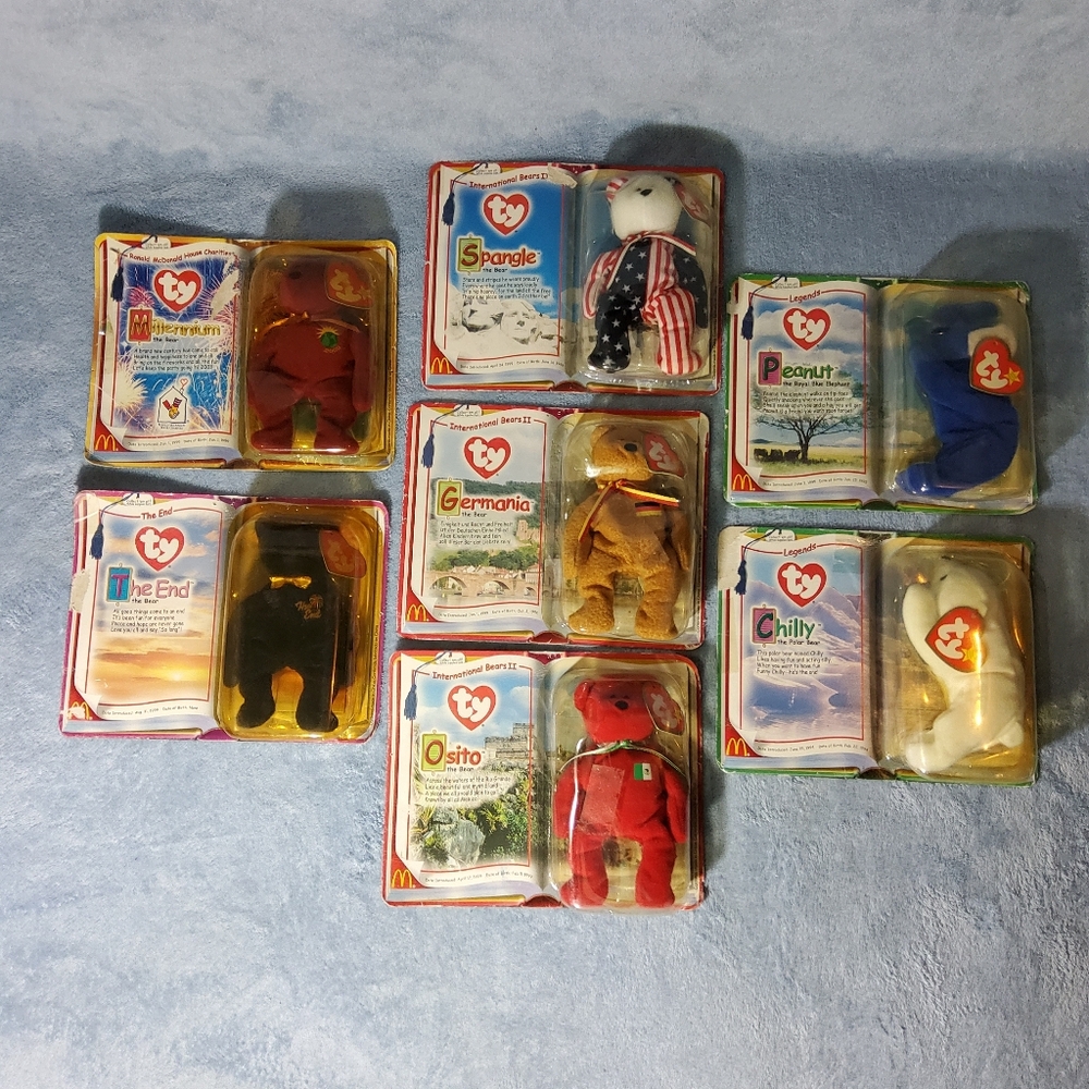 Vintage Lot Of 7 Ty Teenie Beanie Babies McDonalds Ronald McDonald House Charity